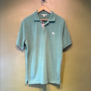 Burberry Men's Green Polo Shirt